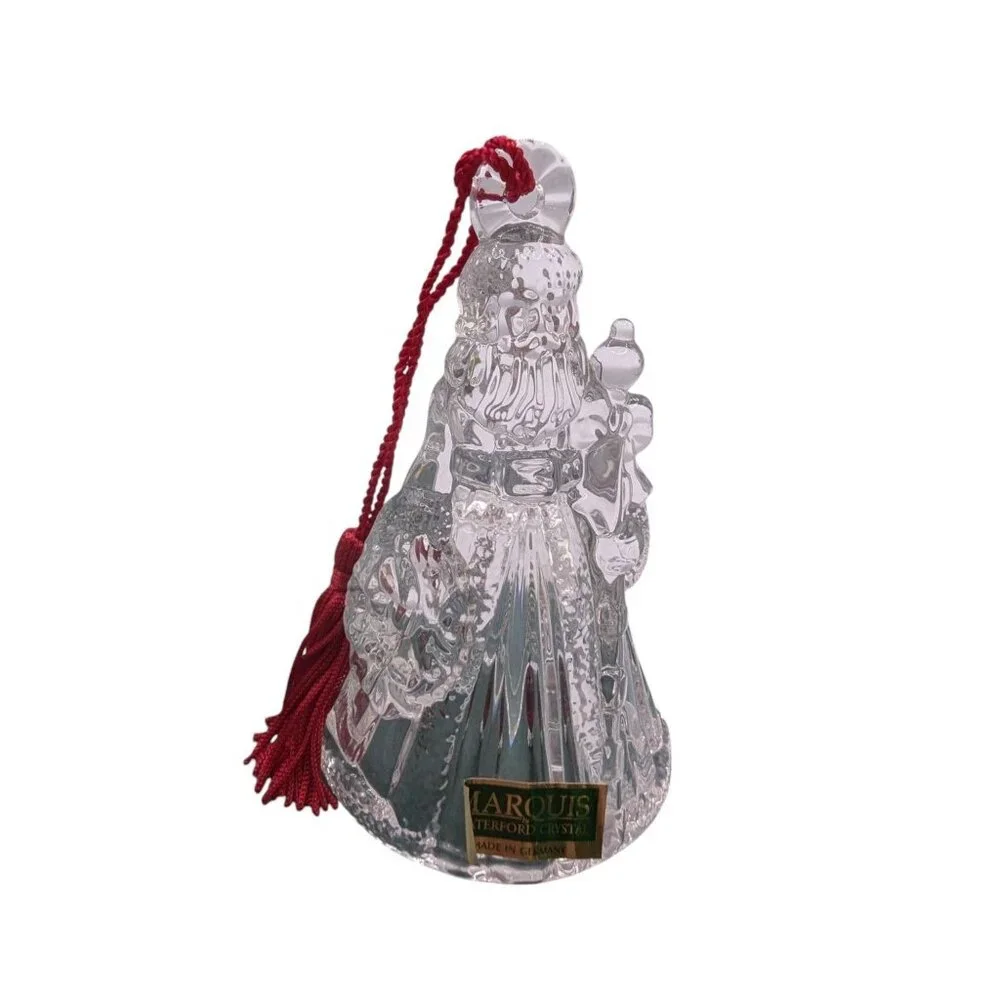 Marquis By Waterford St. Nick Bell Ornament Second In Series Crystal With Red Ta